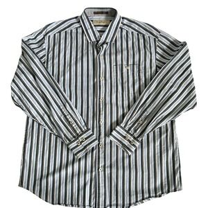Tommy Bahama Men's Striped Cotton Button Down Long Sleeve Shirt XL
